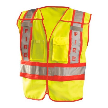 Occunomix OccuNomix Premium Solid Public Safety Fire Vest Hi-Vis Yellow, M/L, LUX-PSF-YM/L LUX-PSF-YM/L